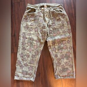 Magnolia Pearl cotton twill star appliqué Miner pants with tag